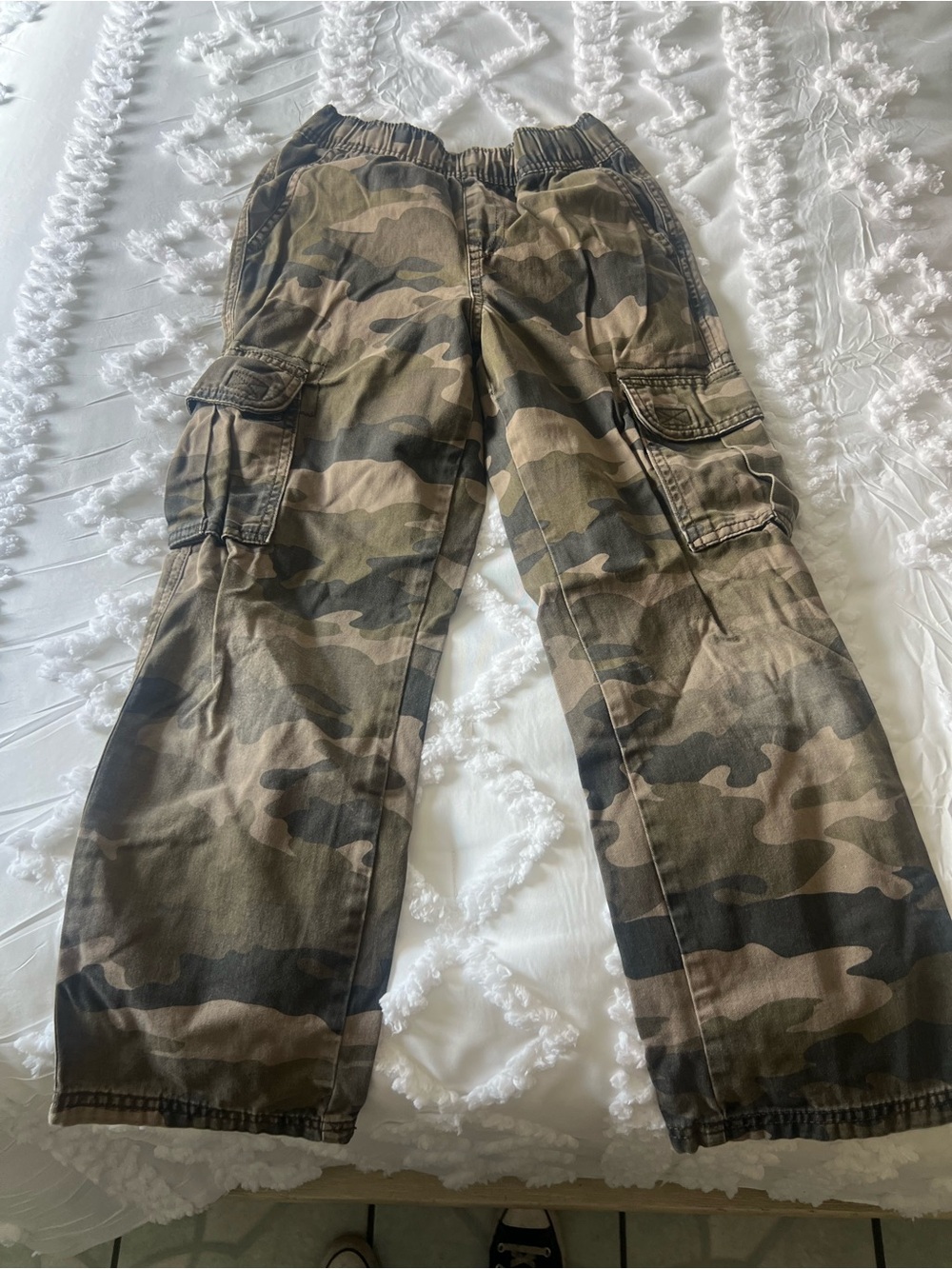 Boys Camouflage Cargo Pants - Olive Camo